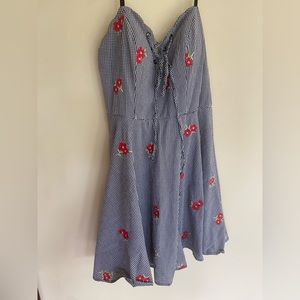 Mini Dress Checkered with Roses Size S